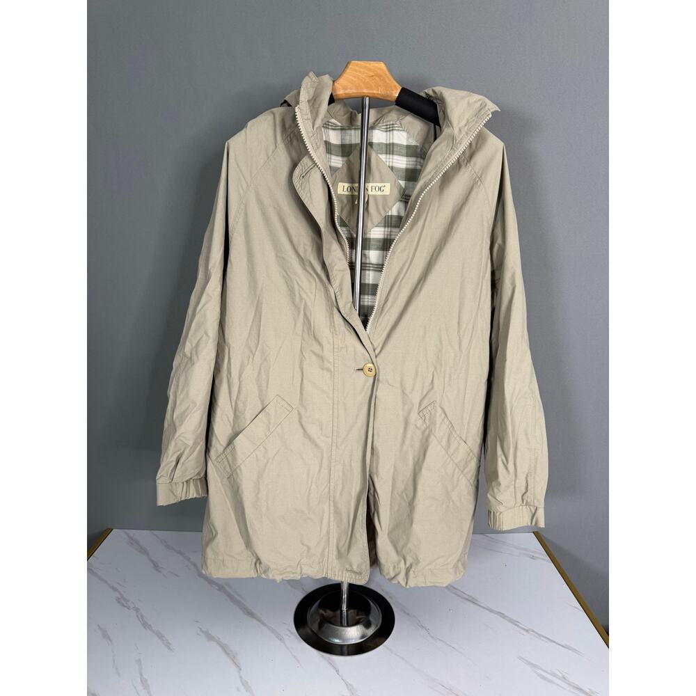 London Fog Khaki Hooded Lightweight Jacket